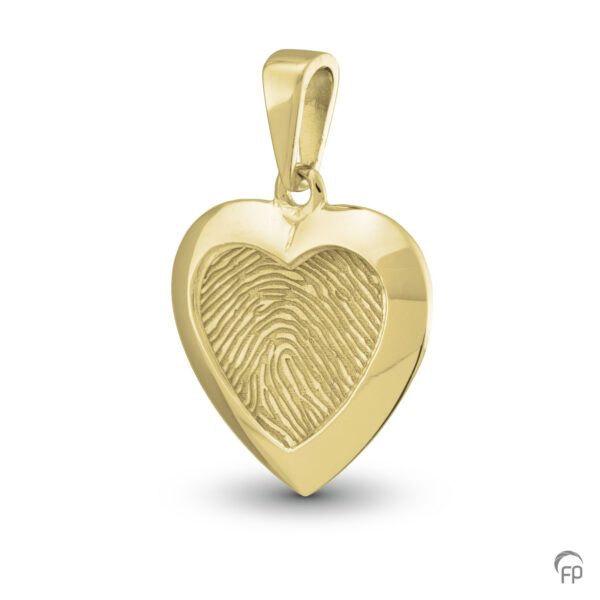 Gloss Bevelled Heart Fingerprint Pendant - Image 3