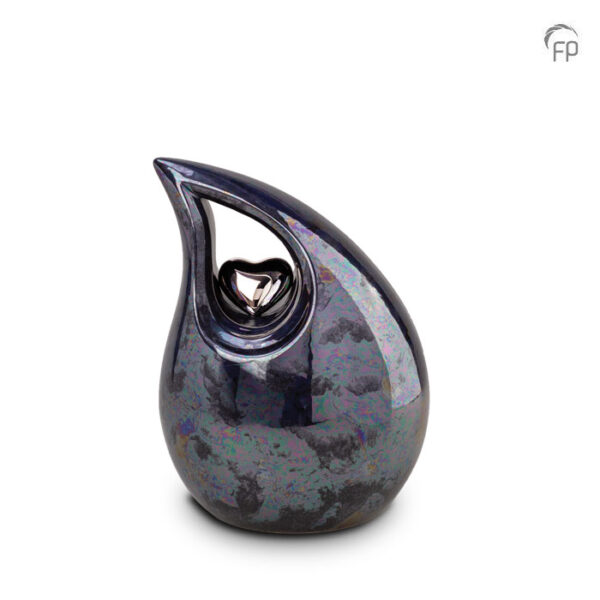 Curved Teardrop Enclosed Heart Ceramic Urn - Image 7